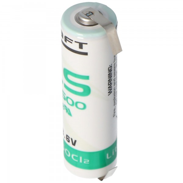 SAFT LS14500CNR Batterie au lithium avec étiquettes à souder en forme de U