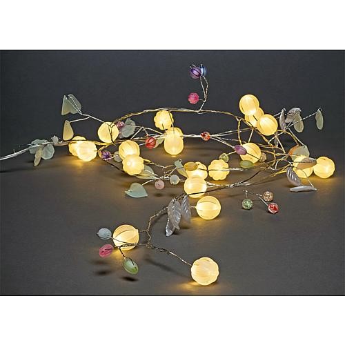 Guirlande lumineuse décorative à LED avec des feuilles vertes et Baies 3213-503