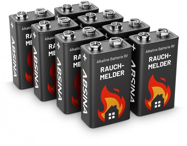 Pack de 8 piles bloc alcalines 9V 6LR61 idéales pour détecteurs de fumée, avertisseurs de fumée, appareils de mesure, jouets et autres
