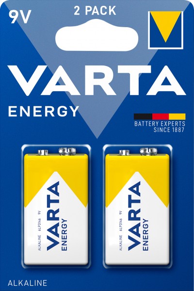 Pile alcaline Varta Energy, E-Block, 6LR61, 9V, pack de 2