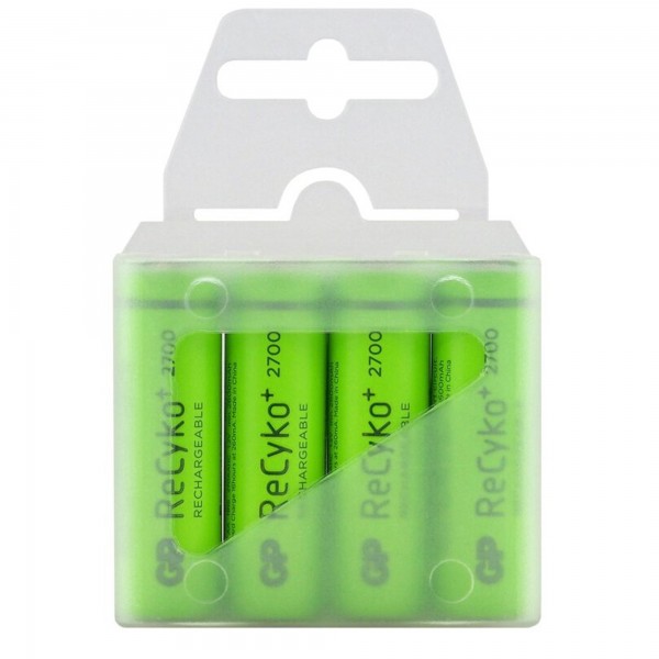 4 piles R6/AA Ni-MH Batterie GP ReCyko+ série 2700 NiMH 1,2 V, 2600 mAh