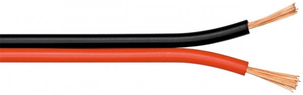 Câble haut-parleur Goobay rouge; noir CU - Bobine de 100 m, section 2 x 0,35 mm²