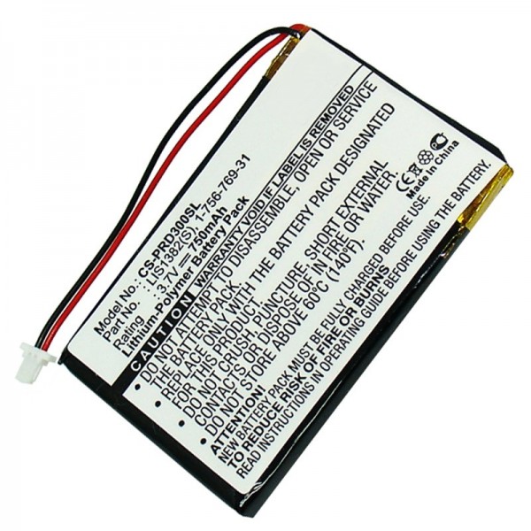 Batterie compatible avec les batteries Sony PRS-300 1-756-769-31, 9702A50844, 9924A60515, LIS1382 (S)