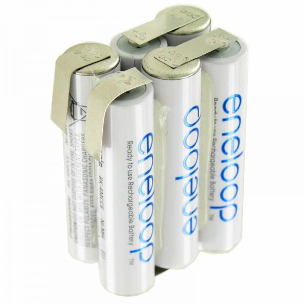 eneloop 7,2 volts Pack de batteries AAA F2x3 6 / BK-4MCCE avec étiquette de soudure