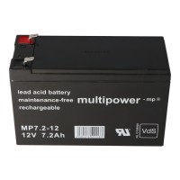 Multipower MP7.2-12 PB Batterie 12 Volts 7.2Ah Approbation VDS