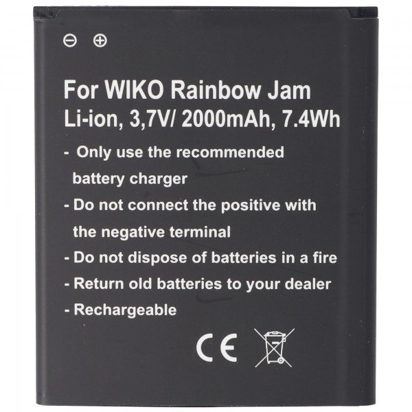 Batterie pour Wiko Rainbow Jam, Wiko Rainbow Jam 4G, batterie 5222