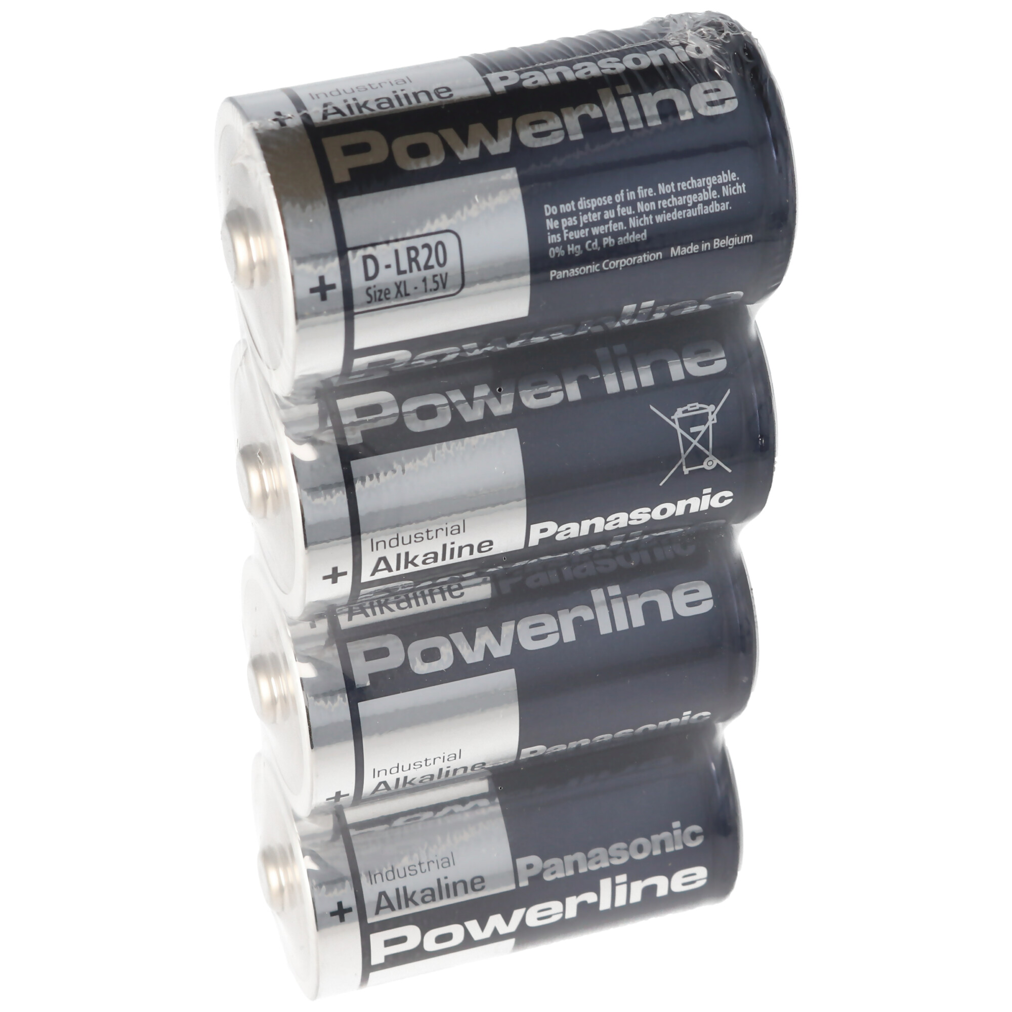 Piles mono-alcalines Powerline LR20 au film 4er, 1,5 Volt, capacité  19760mAh, Mono D LR20, Piles standard, Piles