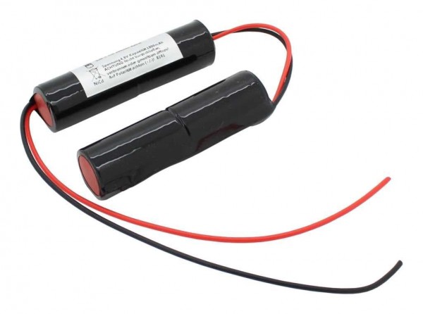 Batterie lumière de secours NiCd 4.8V 1800mAh 2x L1x2 Sub-C avec câble 200mm remplace la batterie 4.8V