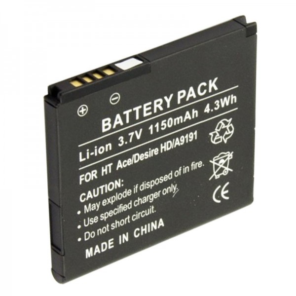 Batterie rechargeable BA S470, HTC Desire HD, A9191, réplique d’AccuCell