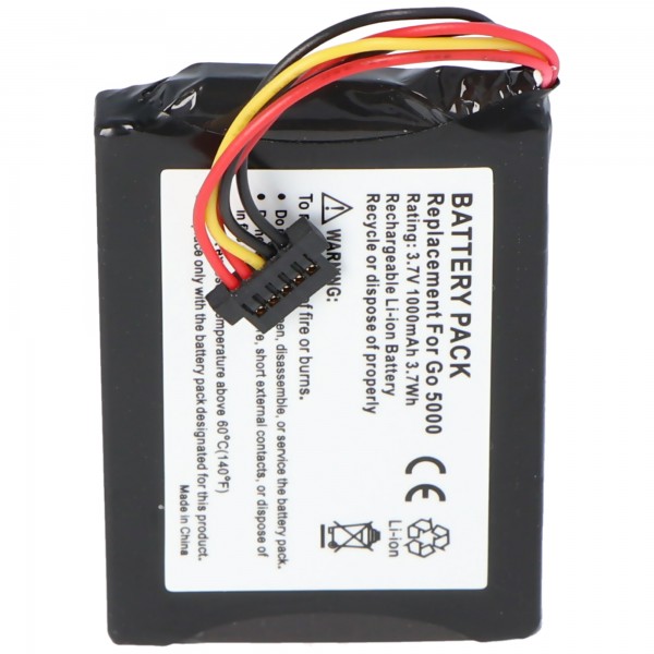 Batterie compatible avec la batterie TomTom VFAD AHA11111008 TomTom Go 5000 Battery Go 6000