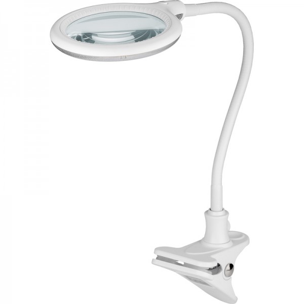 Lampe de travail à LED comme lampe loupe avec 6 LED et 30 SMD ainsi qu'un col de cygne flexible