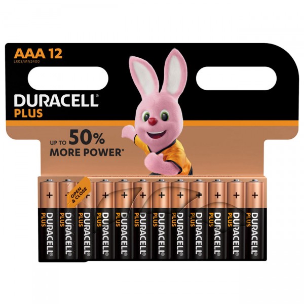 Pile Duracell MN2400 Plus Power Micro 12 pièces sous blister carton