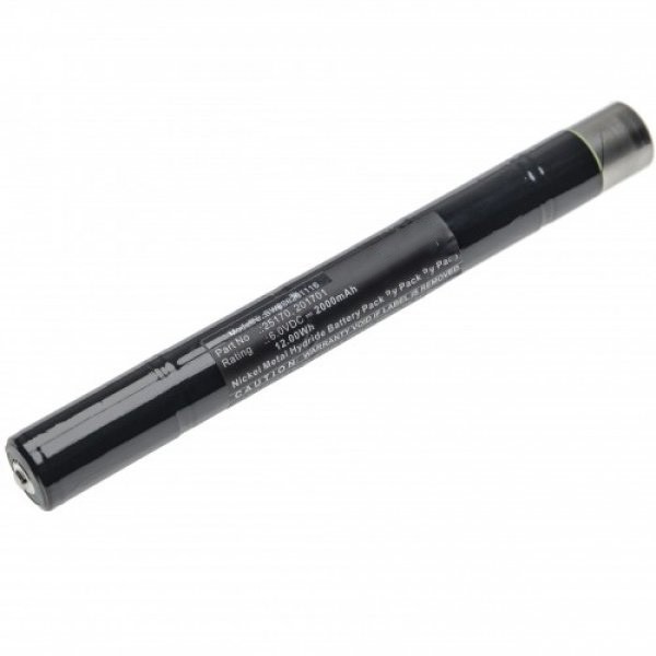 Batterie adaptéee à la batterie Streamlight SL-15X, SL15, NiMH 6.0 Volt 2000mAh, 12Wh, 212.64 x 22.4mm