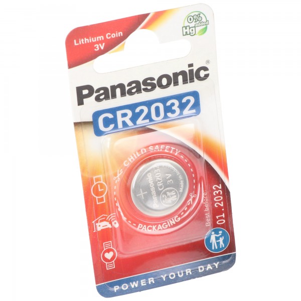 Batterie au lithium Panasonic, pile bouton, CR2032, électronique 3 V, alimentation au lithium, blister de vente au détail (paquet de 1)