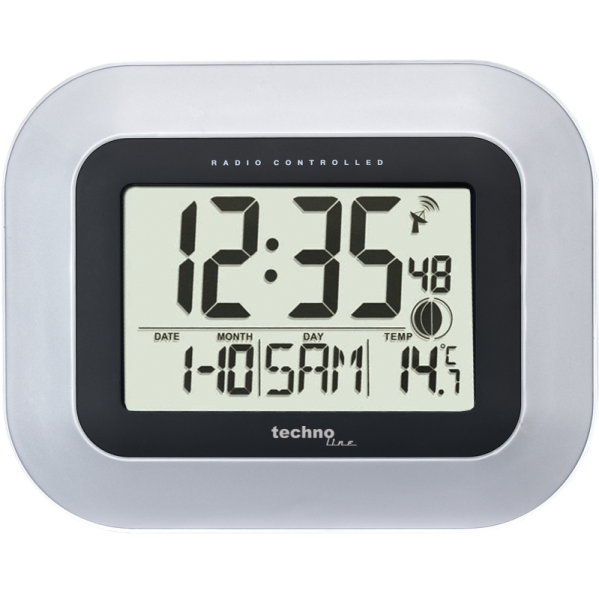 WS 8005 - horloge murale radio numérique avec affichage de la température de Technoline