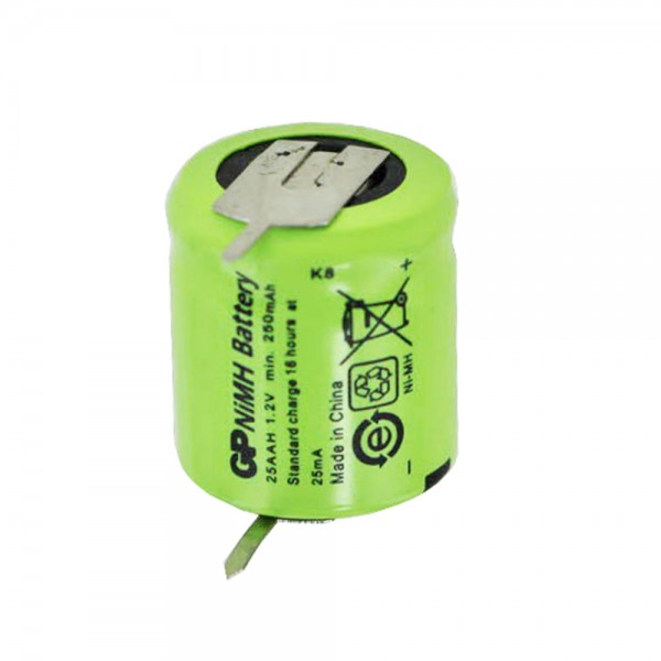 Batterie adaptée pour Sanyo N-110AA Batterie NiCd 1/3 AA Mignon avec 1-er Imprimer + / -