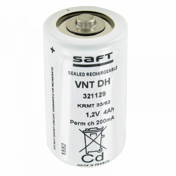Batterie Saft VT D NiCd mono haute température, environ 60,3 mm x 32,3 mm