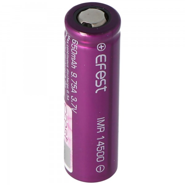 Efest IMR 14500 - Batterie Li-Ion 650Vh 3.6V - 3,7V (pôle plus à plat)