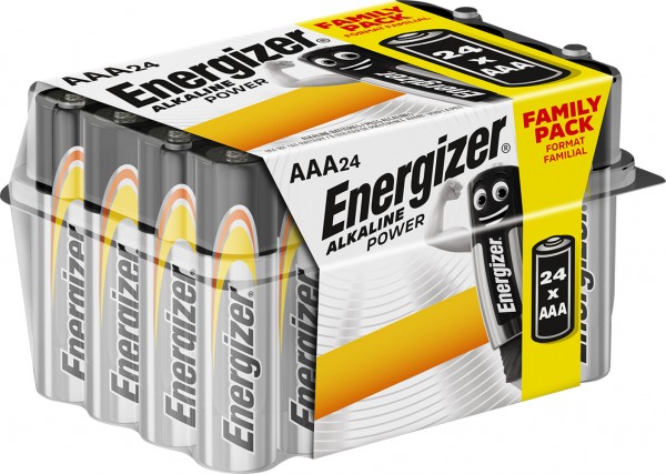 Pile alcaline Energizer, micro, AAA, LR03, alimentation alcaline 1,5 V, boîte de vente au détail (paquet de 24)