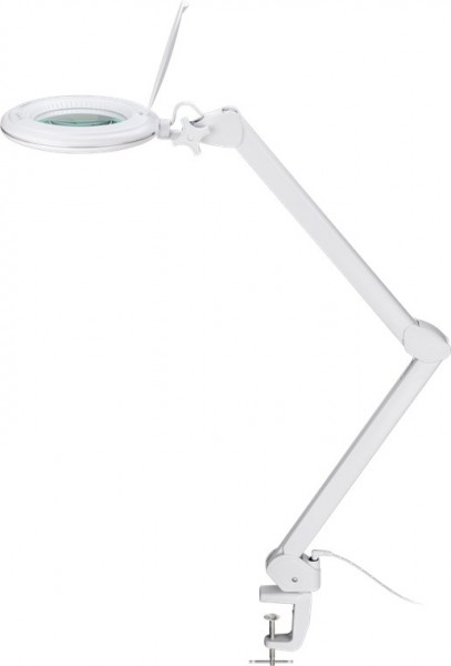 Lampe loupe à pince Goobay LED, 10 W - 800 lm, luminosité et couleur de la lumière réglables, lentille en verre 127 mm, grossissement 1,75x, 3 dioptries