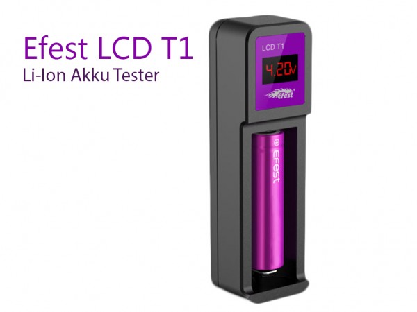 Efest LUC T1 Tester: Testeur de batterie Li-ion avec écran LCD, plage de mesure de 0.00V à 4.50V
