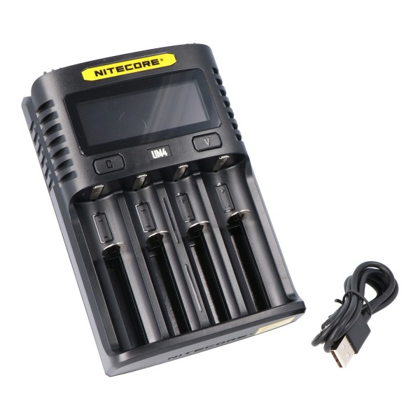 Chargeur USB Nitecore UM4 QC 2.0 compatible pour batteries Li-Ion