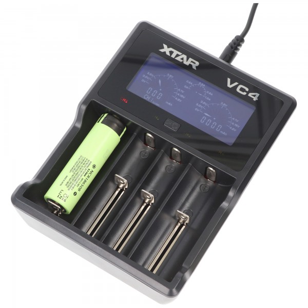Batterie au lithium-ion Panasonic 18650 et chargeur rapide au Li-ion quadruple