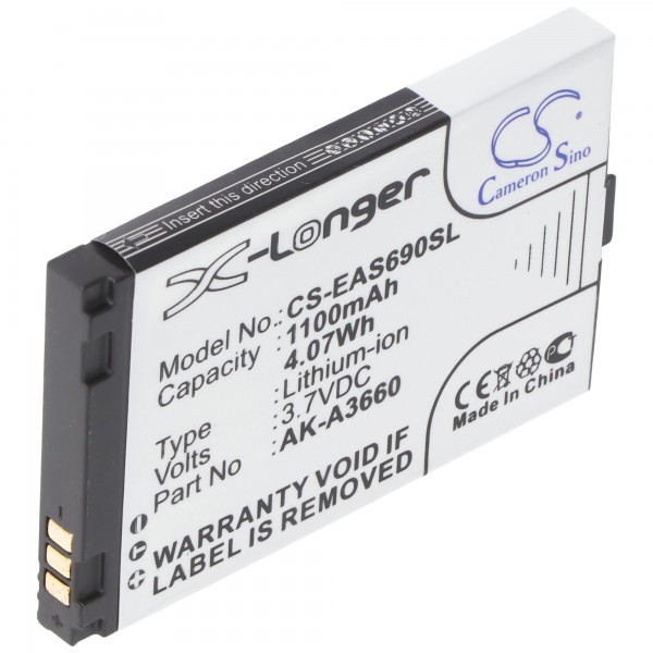 Batterie pour Emporia SafetyPlus A3690 batterie Li-Ion AK-A3660