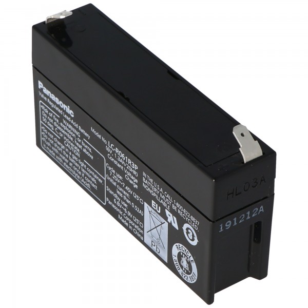Batterie au plomb Panasonic LC-R061R3PG 6 volts 1.3Ah avec contacts à fiche de 4,8 mm