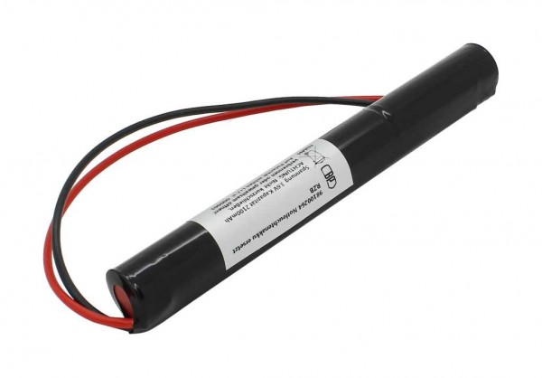 Batterie éclairage de secours NiMH 3.6V 2100mAh L1x3 A avec câble 200mm 0.75mm² remplace RZB