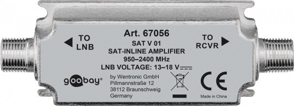 Amplificateur d'antenne Goobay SAT 950 MHz - 2400 MHz - amplificateur à courte portée pour augmenter les signaux