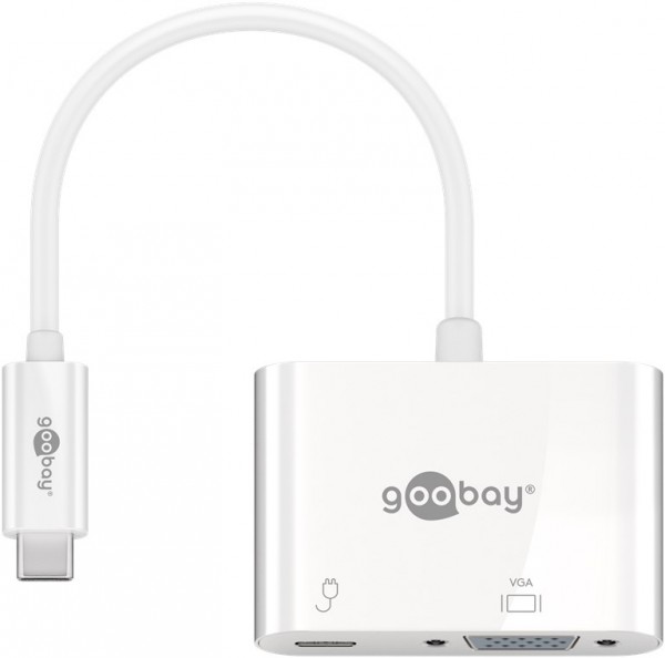 Adaptateur Goobay USB-C™ VGA, PD, blanc - ajoute une connexion VGA à un appareil USB-C™