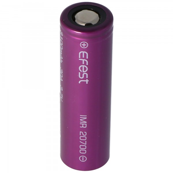 Efest IMR 20700 - Batterie Li-Ion 3.6V - 3.7V 3100mAh min. 3030mAh puissance de sortie maximale 30A type 3100mAh (Flat Top)