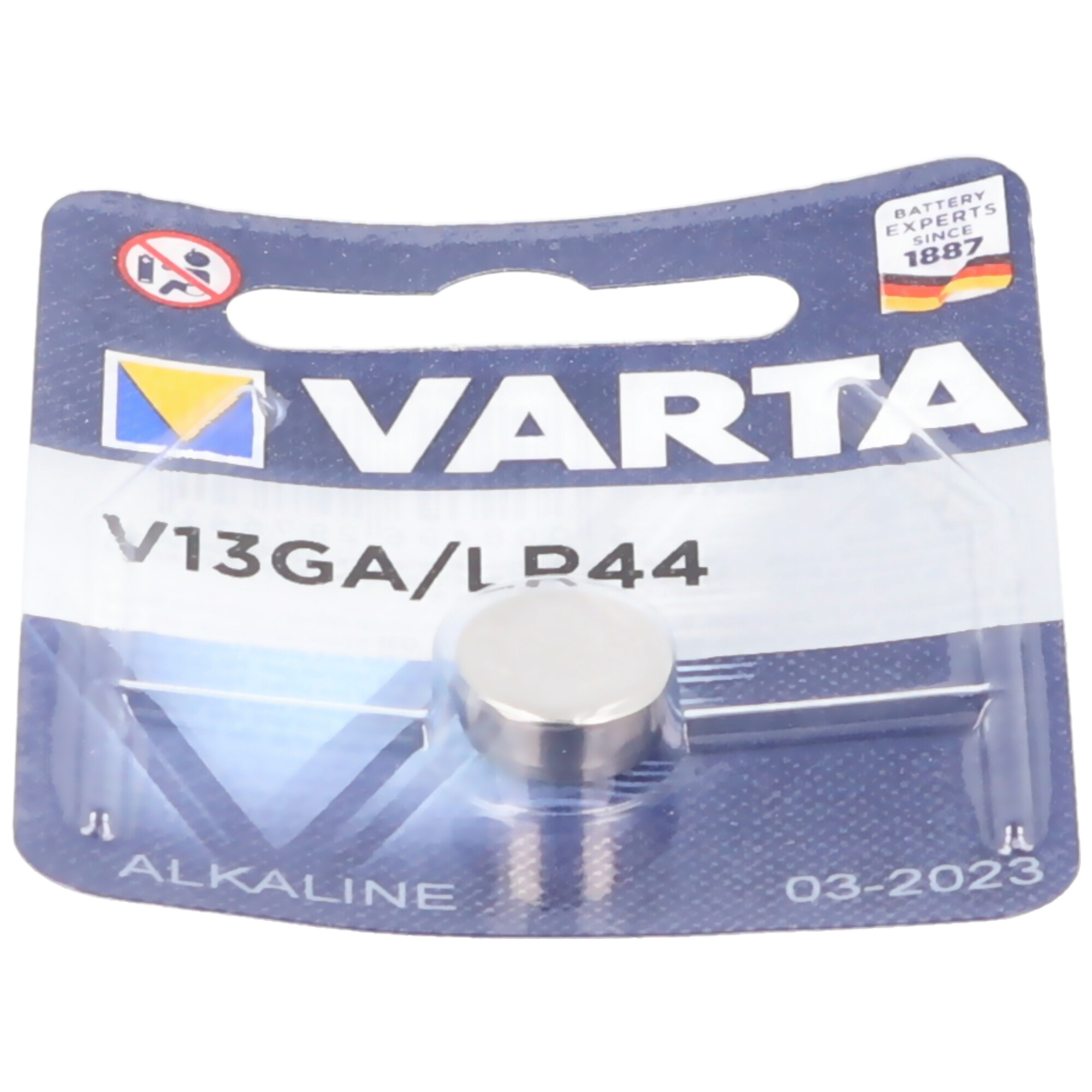 Varta V13GA, LR44, GPA76, 82, LR1154, pile bouton 357A