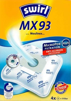 Sac aspirateur Swirl MX93 (MX95) MicroPor Plus pour aspirateurs Moulinex