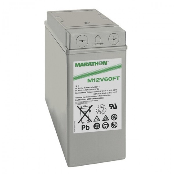 Batterie au plomb Exide Marathon M12V60FT avec borne à vis M6 12V, 59000mAh
