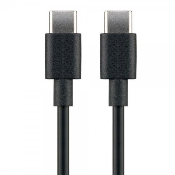 Câble de synchronisation et de charge USB-C à USB-C adapté aux appareils avec connexion USB-C, couleur noire