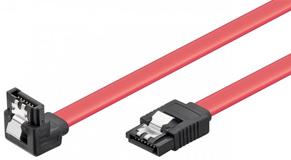 Câble Goobay HDD S-ATA 1.5 GBit/s/3 GBit/s clip 90° - connecteur SATA type L > connecteur SATA type L 90°