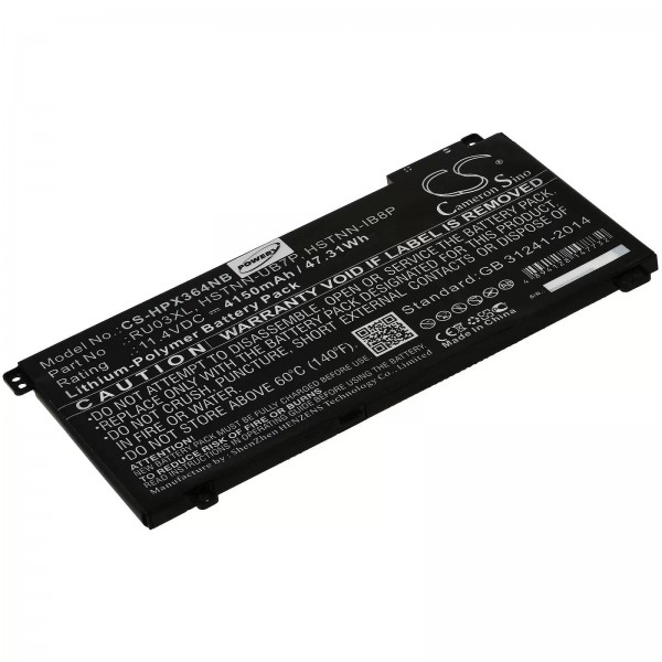 Batterie adaptée pour ordinateur portable HP ProBook x360 440 G1 / type HSTNN-LB8K / RU03XL etc. - 11,4 V - 4150 mAh