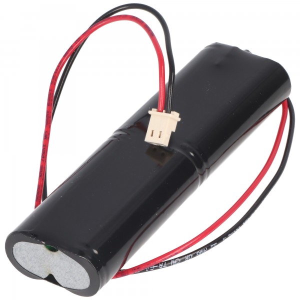 Batterie NiMH adaptée à l'éclairage de secours et de sécurité avec une tension de 4,8 volts et une capacité de 1600 mAh, dimensions 100x15x30 mm, connecteur Molex 50-37-5023