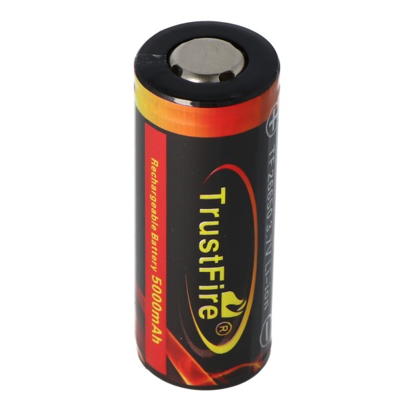 Batterie Li-Ion protégée Trustfire 26650 5000mAh 3.7V, dimensions de 69.8x26.4mm