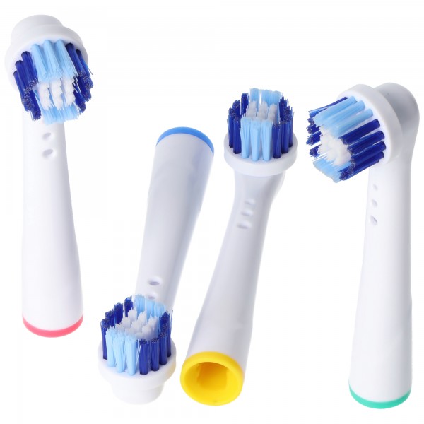 Pack de 4 têtes de brosse à dents de rechange Cleaning Brush V2 pour brosses à dents électriques Oral-B, adaptées par exemple aux Oral-B D10, D12, D16, D12 et à de nombreux autres modèles Oral-B