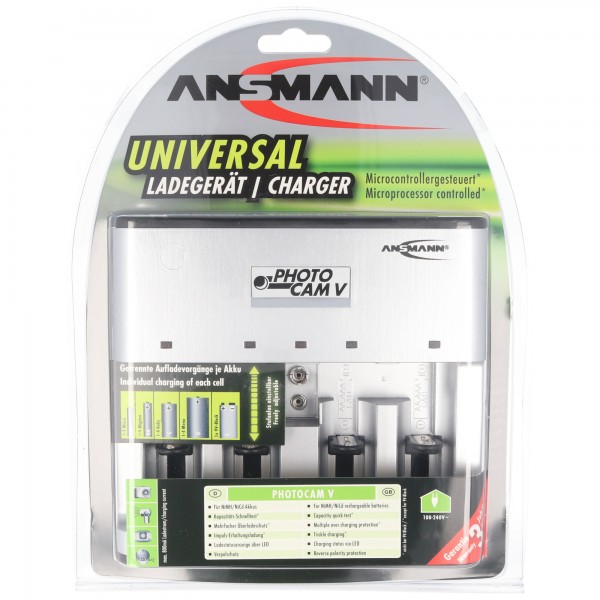 Ansmann Photocam V Chargeur universel pour 1-4 batteries NiCd, NiMH