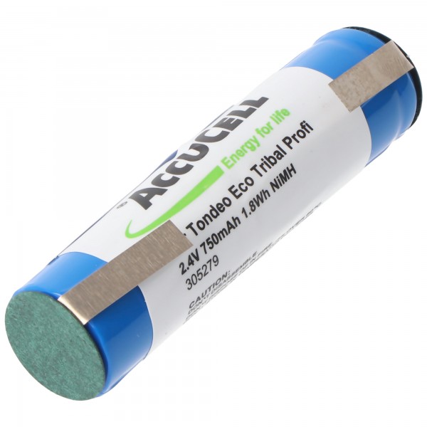 NiMH Pack de batteries 2,4 Volt, 750mAh, 58x14,5mm pour brosses à dents