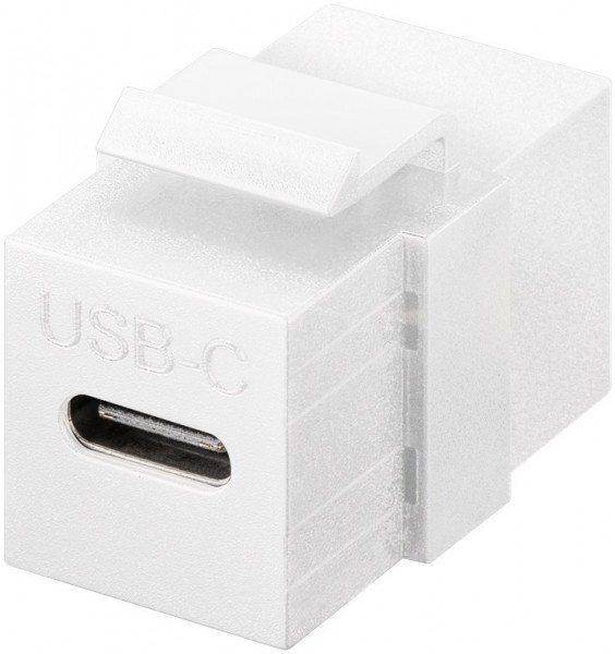 Connecteur USB-C™ du module Goobay Keystone, USB 3.2 Gen 2 (10 Gbit/s), blanc - Prise USB-C™ > Prise USB-C™
