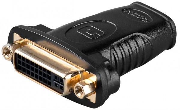 Adaptateur Goobay HDMI™/DVI-I, plaqué or - prise HDMI™ (type A) > prise DVI-I Dual-Link (24+5 broches)