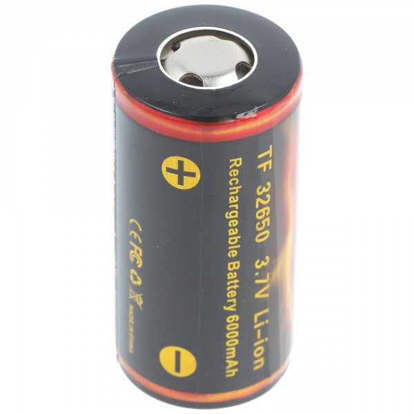 Trustfire 32650 6000mAh 3.6V - Batterie Li-ion protégée 3.7V - 2 pièces