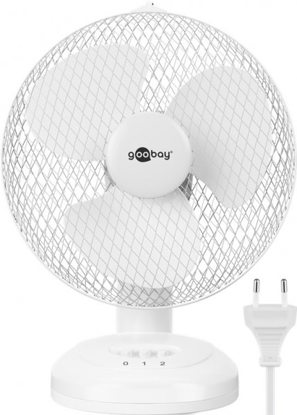 Ventilateur de table Goobay 9 pouces - ventilateur sur pied oscillant et silencieux avec câble d'alimentation