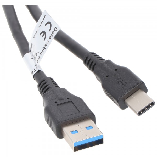 Câble de données AccuCell - Fiche USB Type C (USB-C) vers fiche USB A (USB-A 3.0) - 1,0 m - fiche longue