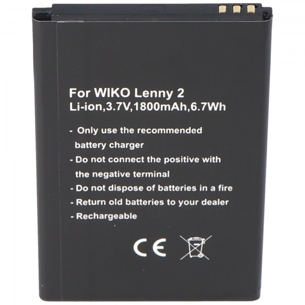 Batterie pour Wiko Lenny 2 batterie 5030, 3.7Volt 1800mAh avec 6.7Wh